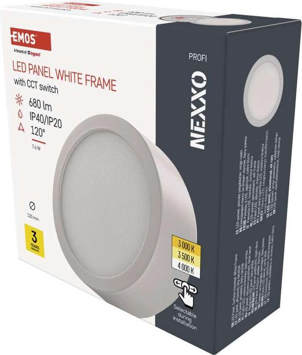 Produktbild Emos LED-Anbauleuchte NEXXO, rund, weiss, 7,6W, mit Change CCT (680 lm)