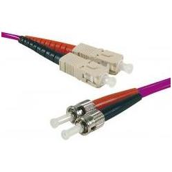 Exertis Connect LWL Patchkabel Eco, 50/125 µm, OM4-Faser, 2x ST Stecker/SC Duplex Stecker, erika-violet, 1,0 m UPC U (CA...