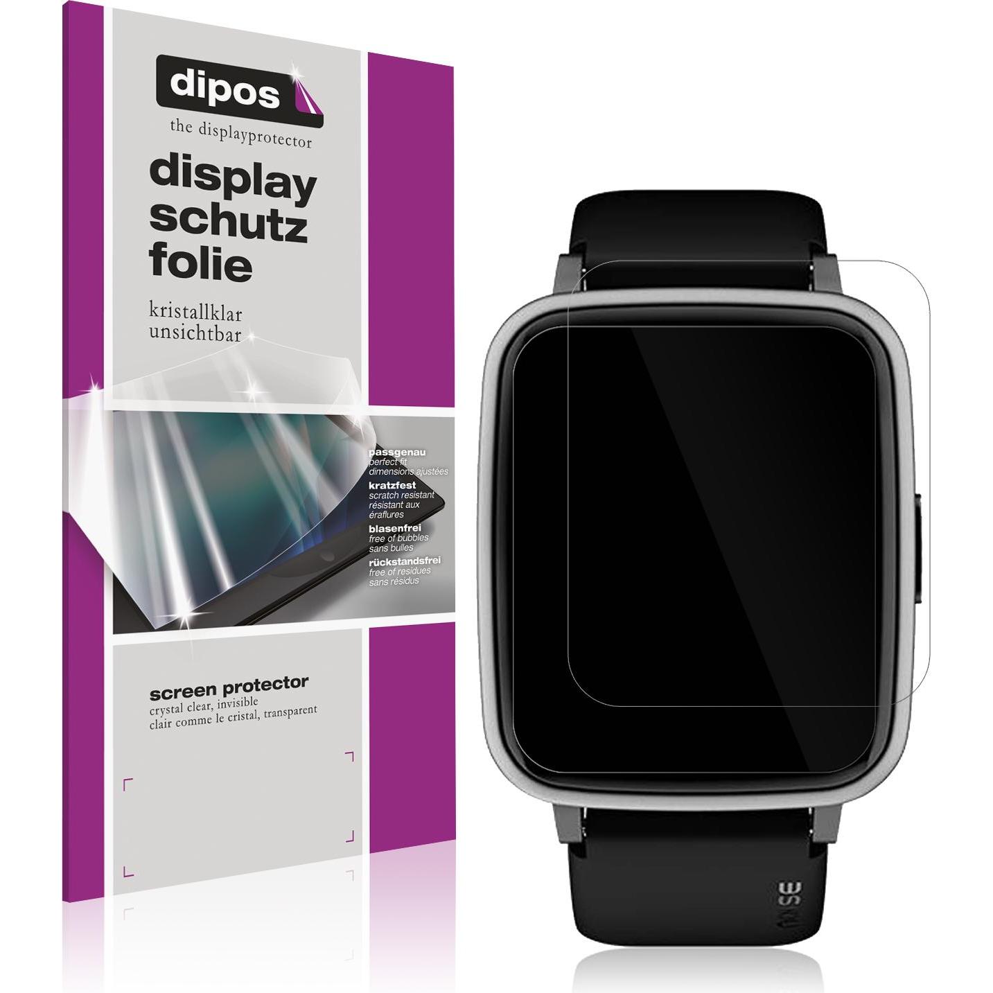 Dipos Displayschutzfolie Crystalclear, Smartwatch Schutzfolie, Transparent