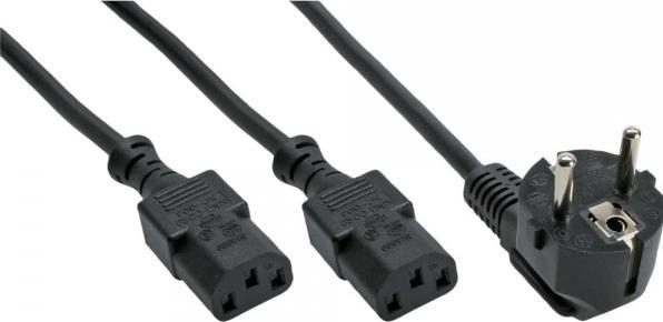 Actual product image InLine Y-distributor cable, 1x SchuKo to 2x IEC socket (1.80 m)
