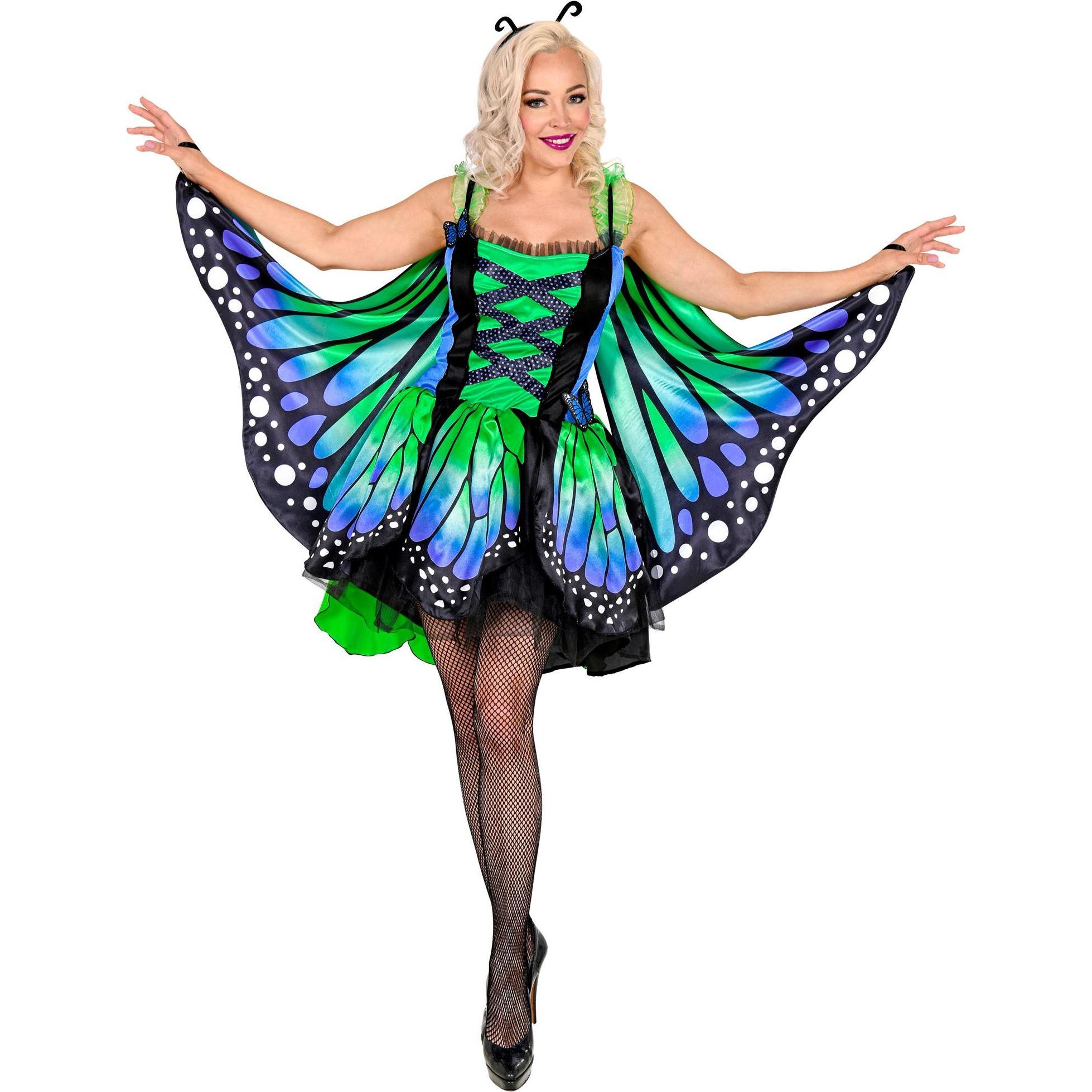 Widmann Schmetterling Kostüm für Damen grün-blau (M)
