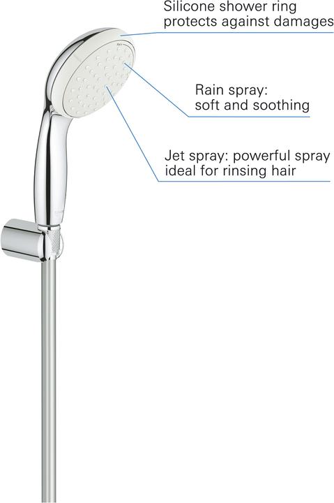 Produktbild Grohe Tempesta 100 Wandhalterset (2 Strahlarten)