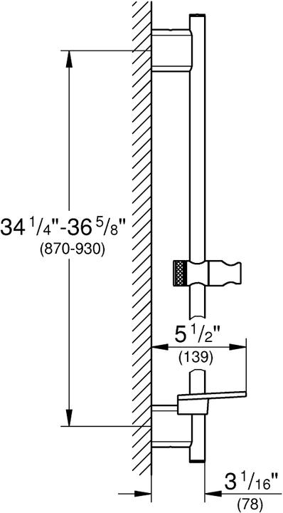 Actual product image Grohe Rainshower Smartactive shower rail