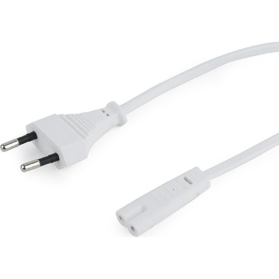 Gembird Power cord, 1.8 m White, EU input 2 pin plug (1.80 m), Stromkabel