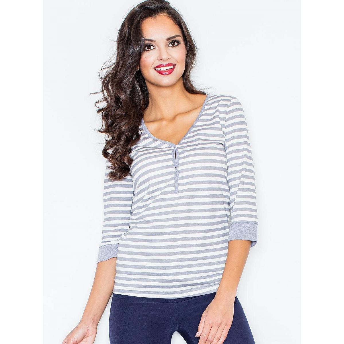 Figl, Damen, Bluse, Bluse, Grau, (L)