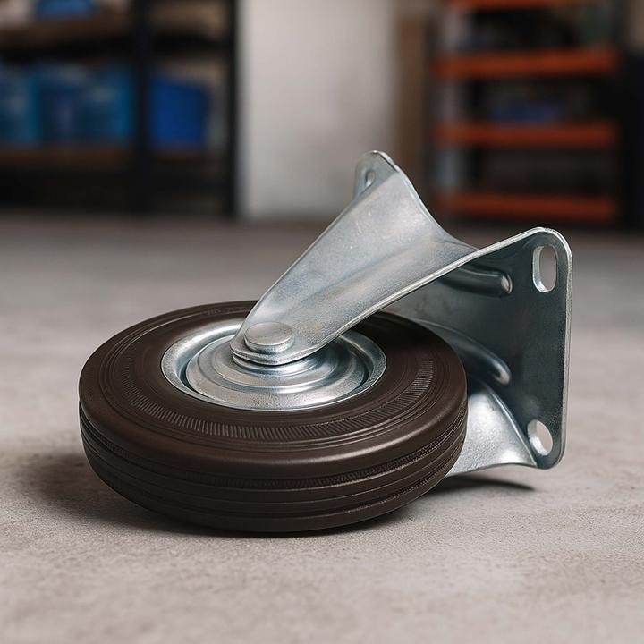 Produktbild Wiltec Bockrollen Set 4x Transportrolle Vollgummirad 160mm 130kg Metallfelge