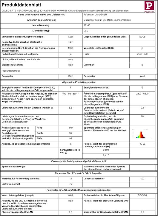 Immagine prodotto Paulmann Filamento Globe Zigbee (E27, 470 lm, 1x)