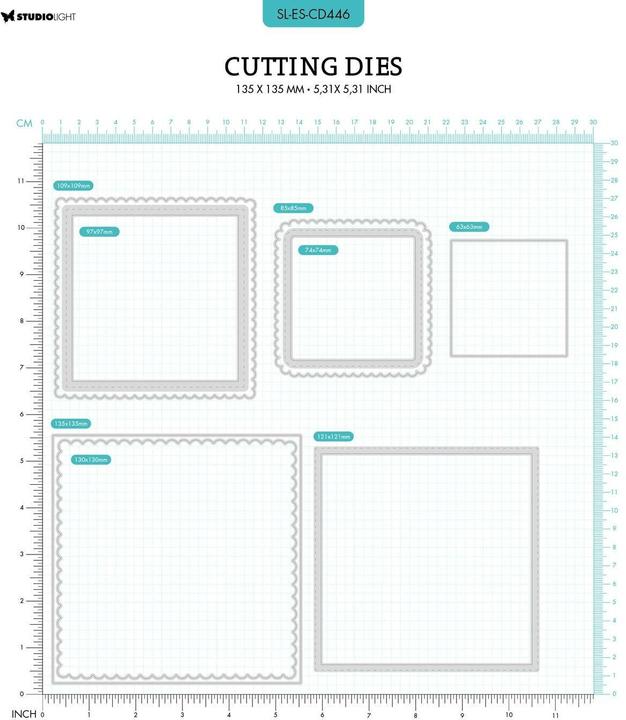 Actual product image art by marlene Cutting Dies "Card Passe Partout Square" Essentials