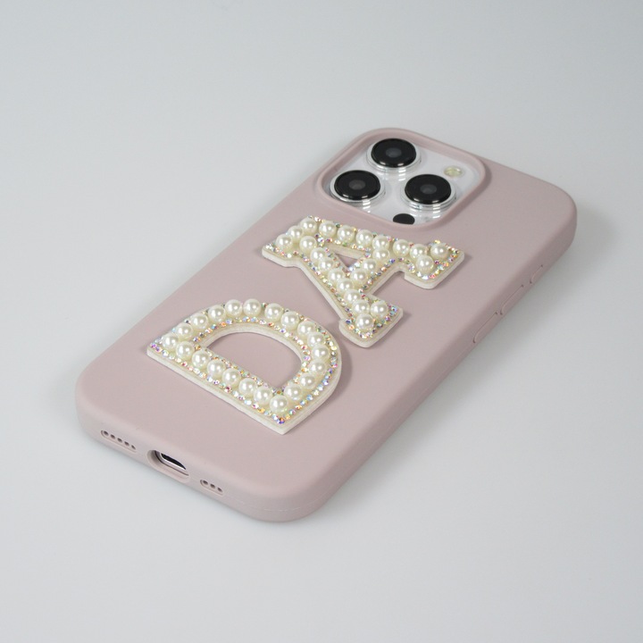 Produktbild PhoneLook Sticker Aufkleber für Handy/Tablet/Computer 3D Pearls weiss Buchstabe O