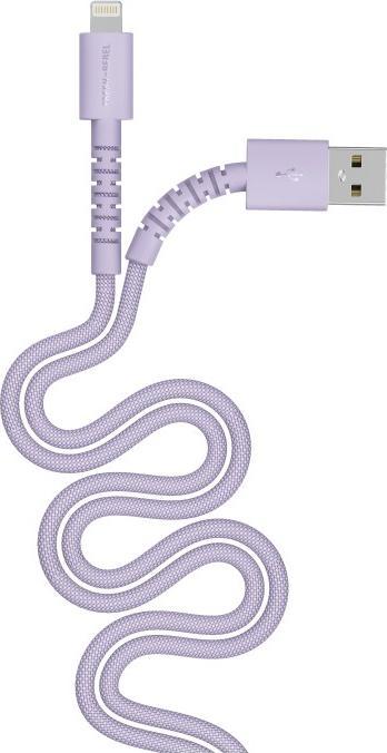 Actual product image Fresh'N Rebel Fresh 'n Rebel USB-A zu Lightning silicone geflochtenes Kabel "FlexWave" 2m, Dreamy Lilac (2 m, USB 1.0, 12 W)