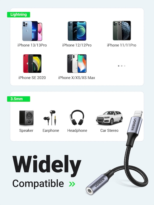 Produktbild Ugreen Lightning to 3.5mm Jack Adapter (Lightning, 3.5mm Buchse)