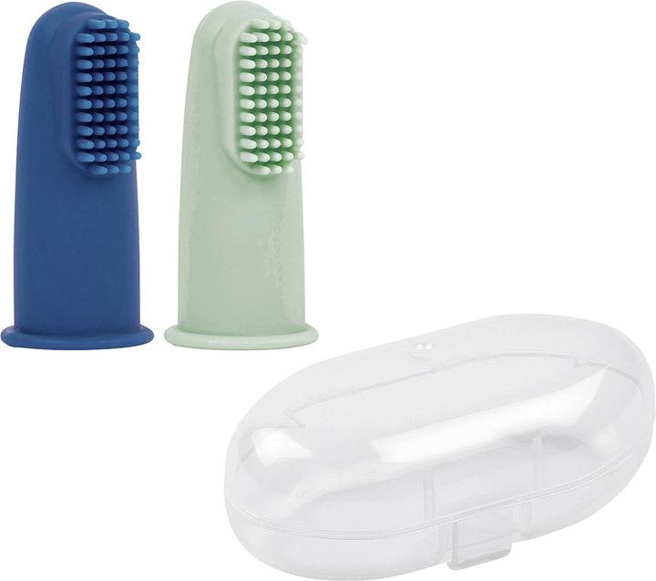 Actual product image Nattou Toothbrushing aid silicone bl/gn
