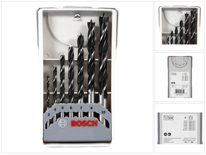 Produktbild Bosch Professional Zubehör PRO Wood Holzspiralbohrer-Set. 7-tlg. (8 mm, 10 mm, 4 mm, 3 mm, 5 mm, 6 mm, 7 mm)