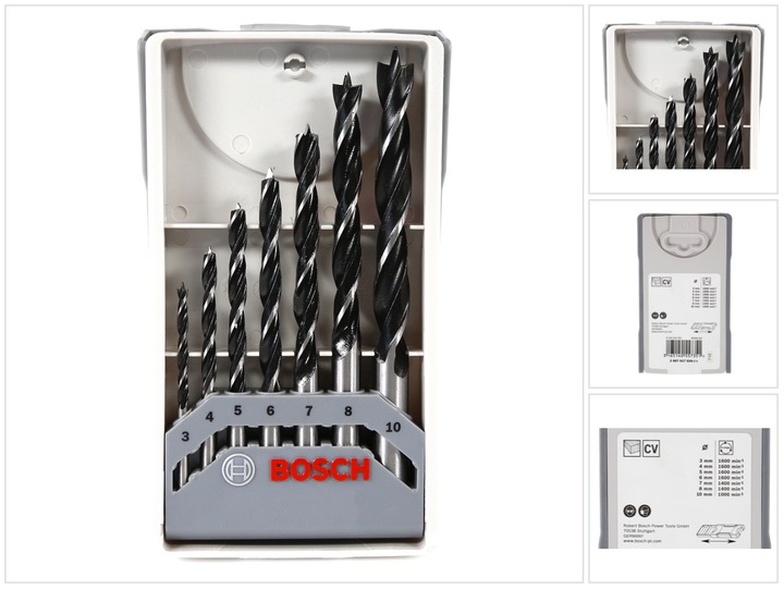 Actual product image Bosch Professional Zubehör PRO Wood twist drill set. 7 pcs. (8 mm, 10 mm, 4 mm, 3 mm, 5 mm, 6 mm, 7 mm)