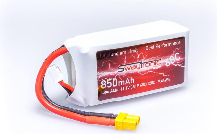 Image du produit Swaytronic 3S 11.1V 850mAh 60C/120C XT30 (11.10 V, 850 mAh)