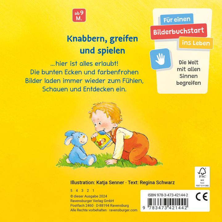 Immagine prodotto Ravensburger Mein erstes Buch zum Anbeissen: Pappbilderbuch mit bunten Beissecken für Kinder ab 6 Monaten (Tedesco)