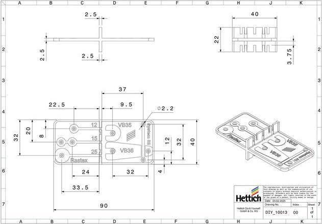 Produktbild Hettich Anreissschablone MultiGreen (1 Stk.)
