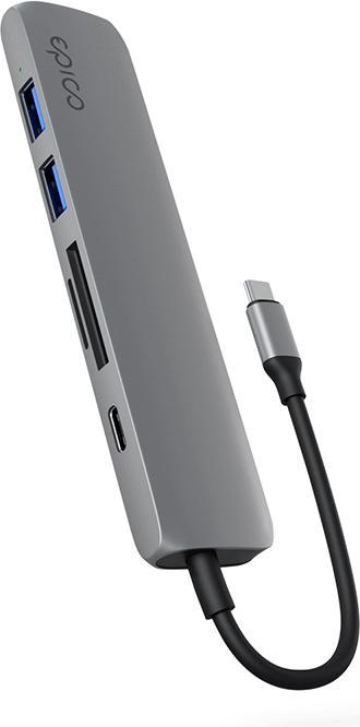 Epico 6in1 Aluminium Hub 8K with USB-C connector - space grey (6 Ports)