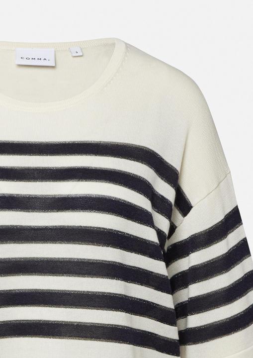 Actual product image Comma Strickpullover Gestreifter Feinstrickpullover mit dezentem Glitzergarn (L)