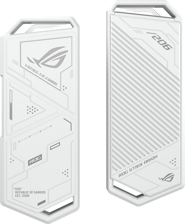 Actual product image ASUS Go USB ROG Strix Arion White M2 SSD enclosure with Aura (M.2 2280, M.2 2260, M.2 2230, M.2 2240)
