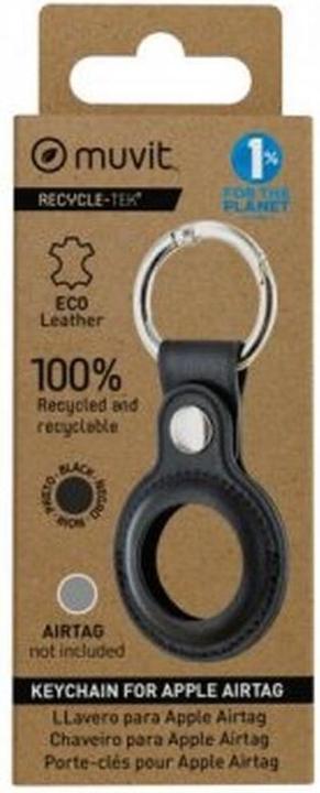 Produktbild Muvit For Change Airtag Black Pu Leather Keychain