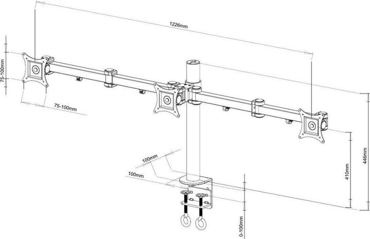 Produktbild Techly Schreibtischhalterung für LCD TV LED 13 24 Klemme (Tisch, 24.02")