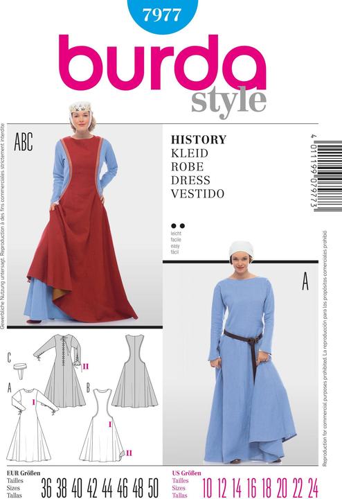 Actual product image Pattern dress medieval
