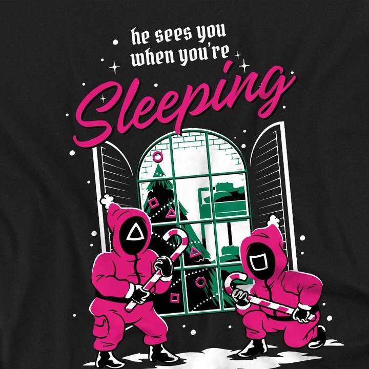 Actual product image Squid Game Mens He Sees You When You're Sleeping T-Shirt (L)