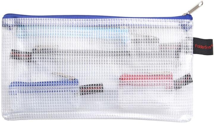 Foldersys Reissverschlussbeutel DIN lang transparent/blau 0,15 mm (1 Stück)