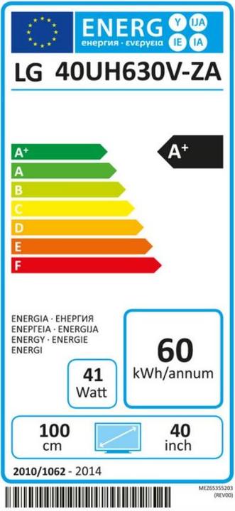Energie-Label LG 40uh630 (40", LCD, 4K)