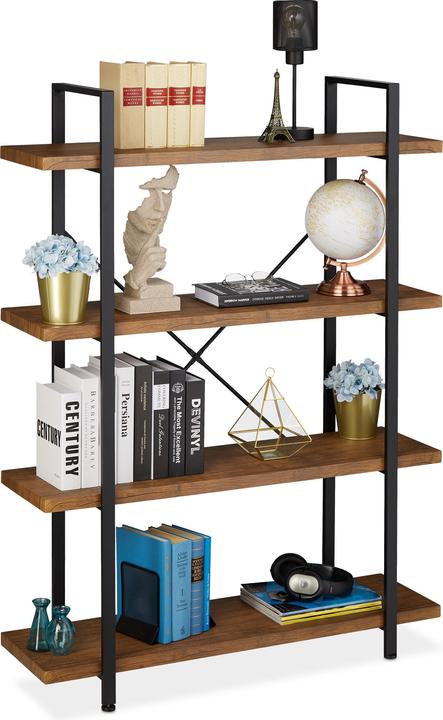 Actual product image Relaxdays Rotating Bookshelf with 12 Slots (105 x 33.5 x 140 cm)