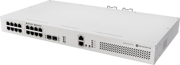 Produktbild MikroTik CRS418-8P-8G-2S+RM - Cloud Router Switch 418-8P-8G-2SRM mit Quad-Core IPQ-8072 2.2GHz ARM CPU, 1 GB