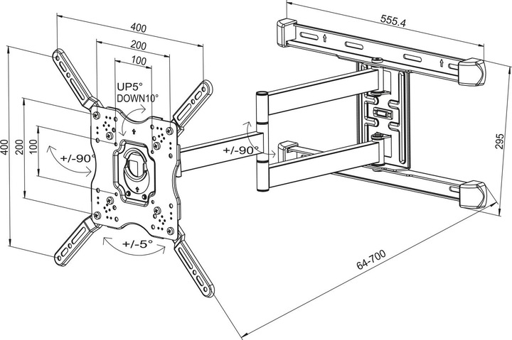 Produktbild Vivanco Bfmo 6640 (Wand, 65", 45 kg)