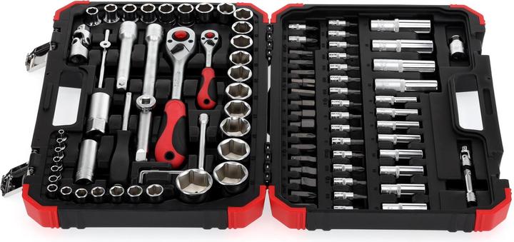 Actual product image Gedore Red red Socket spanner set, 94-piece, With reversible ratchets, ratchets, socket spanner and bit set