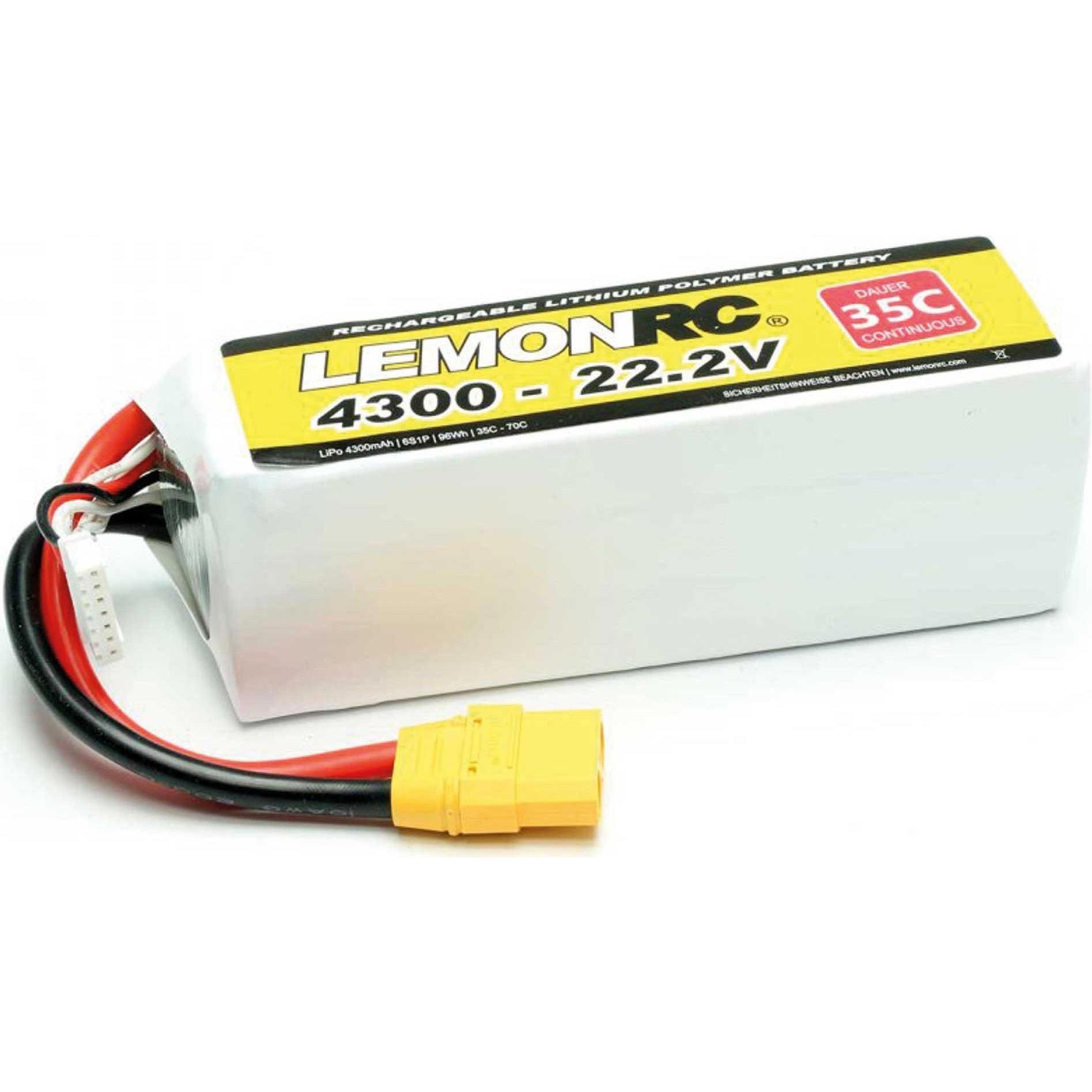 Pichler LEMONRC XT 4300 - 22.2V (35C) Lipo Akku (22.20 V, 4300 mAh)
