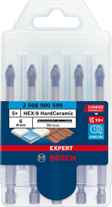 Actual product image Bosch Professional Zubehör Expert HEX-9 HardCeramic roof tile drill bit set, 6 mm, 5 pcs. (6 mm)