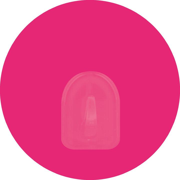 MSV Patère Transparent Sur Fond Rond 8cm Fuchsia