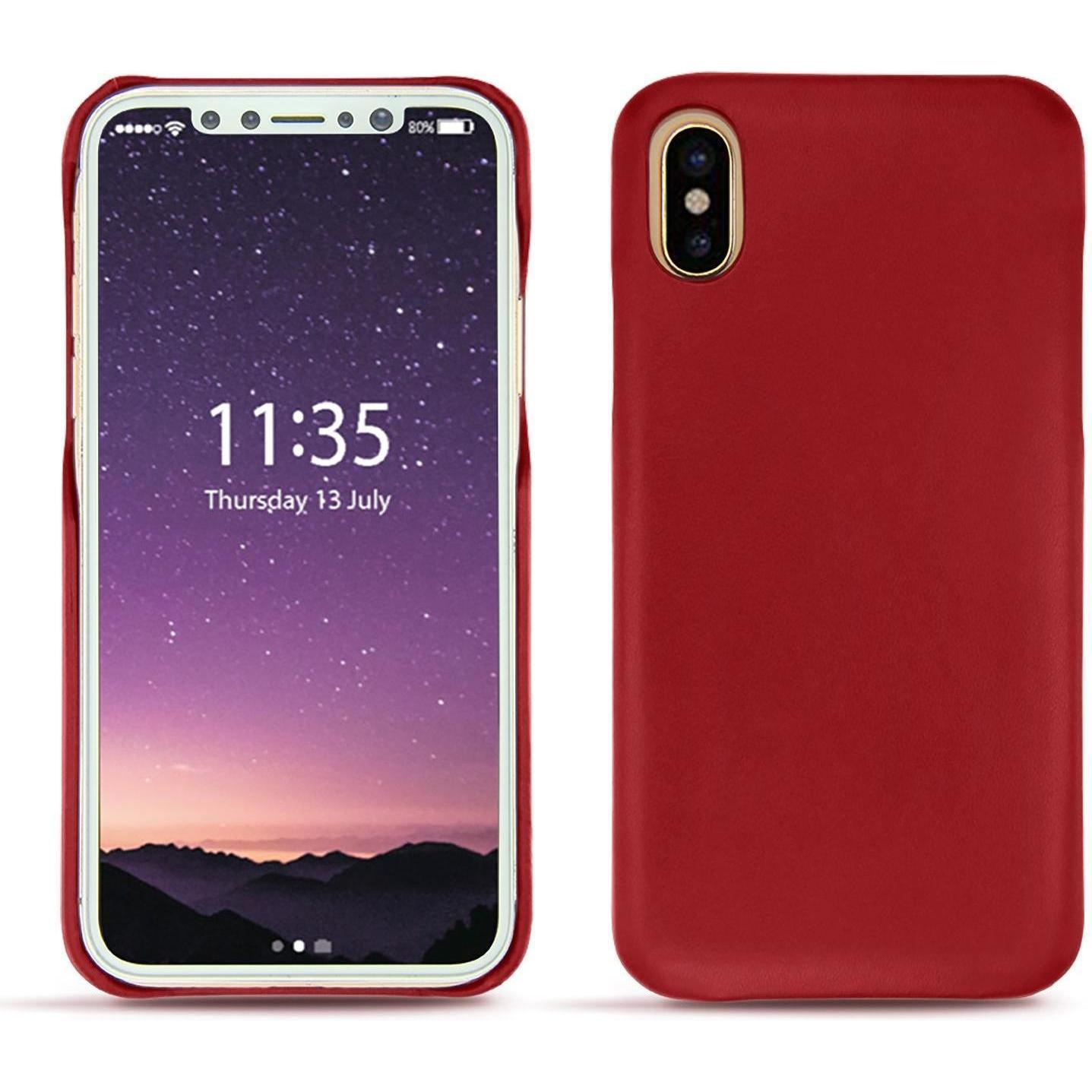 Thumbnail - Noreve Lederschutzhülle (Apple iPhone XS), Smartphone Hülle, Rot