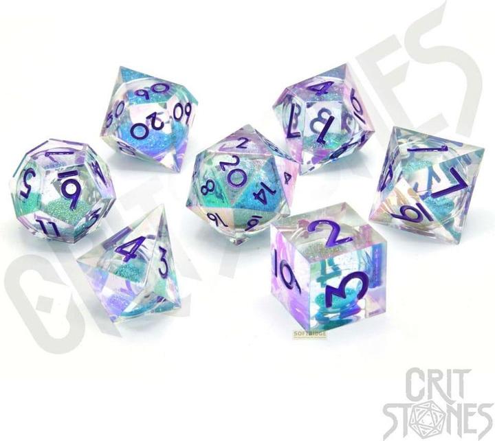 Glass Staff CritStones Liquid Core Würfel Set Fantasia Fluid Electroplated (7)