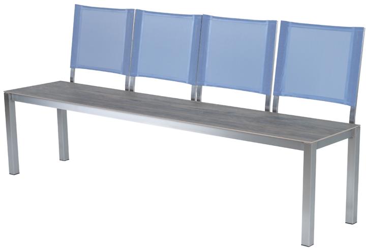 Blau, Edelstahl gebürstet, Eiche dunkel