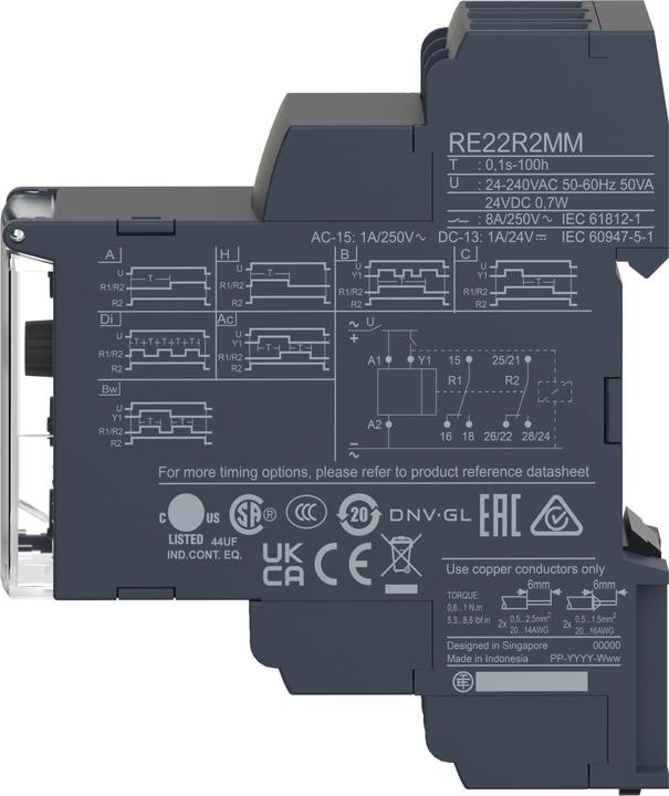 Image du produit Schneider Electric Relais temporisé multifonctionnel 24VDC/24-240VAC