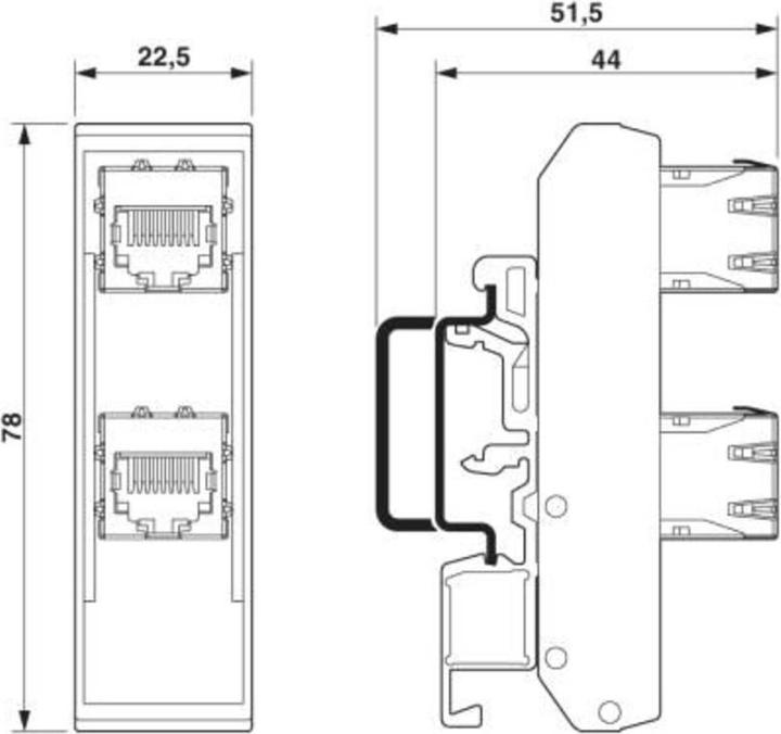Actual product image Phoenix Contact FL-PP-RJ45/RJ45-B 2904933 Patch panel