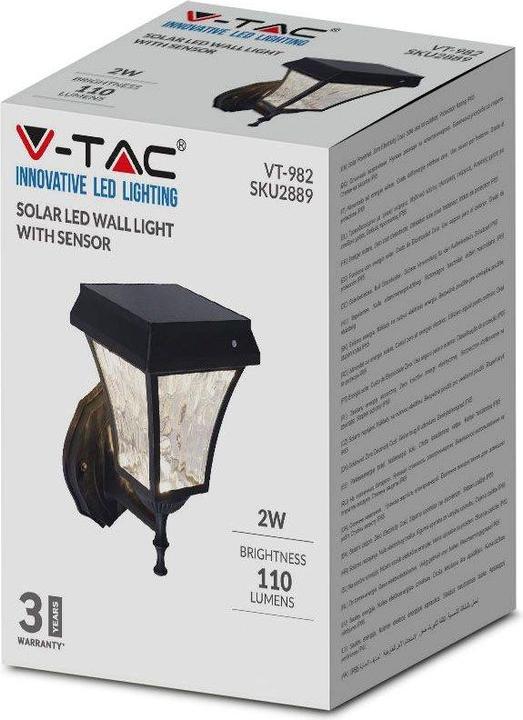 Produktbild V-TAC VT982S 2W LED Solarwandleuchte 3 in 1 IP44 (110 lm, IP65)