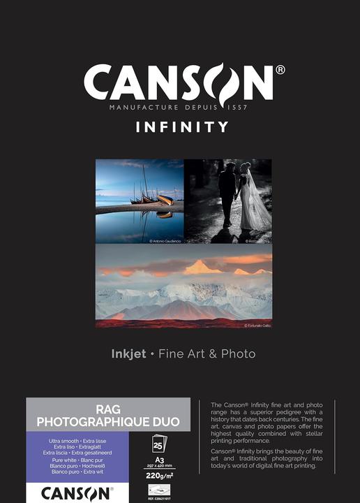 Canson Papier photo INFINITY "Rag Photographique Duo", A3 (A3, 25 pcs)
