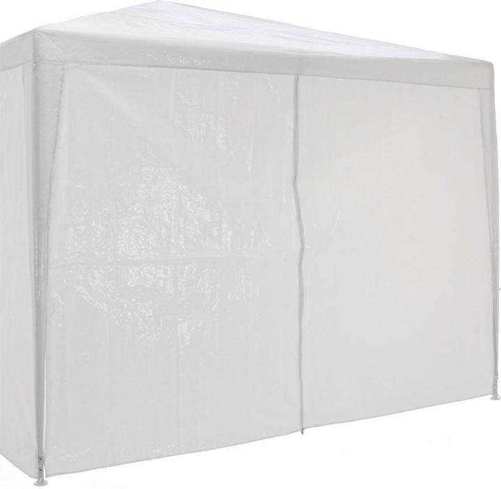 Produktbild VCM Pavillon 3x3 m in weiss PE Plane 4 Seitenteile Partyzelt Gartenzelt Sonnenschutz (300 cm, 300 cm)