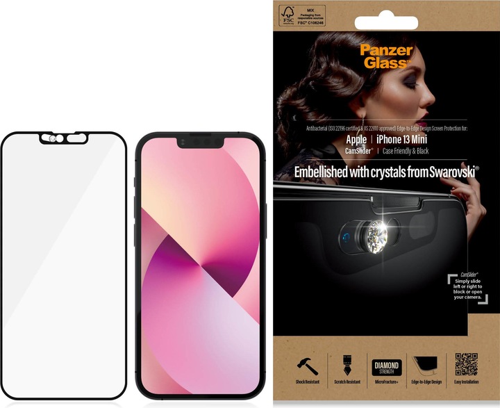 PanzerGlass Screen protector CF Cam Slider AB (1 Piece, Apple iPhone 13 mini)