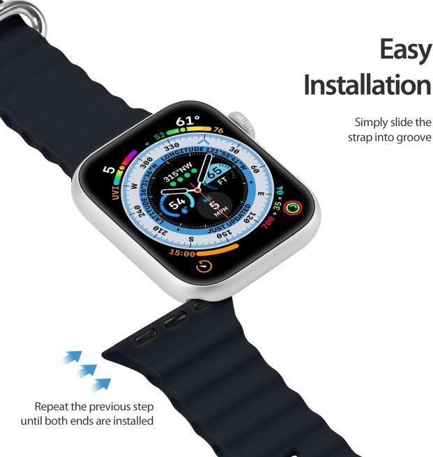 Actual product image Dux Ducis Strap Watch Strap 8 / 7 / 6 / 5 / 4 / 3 / 2 / SE (41 / 40 / 38mm) Silicone Band Bracelet G (38 mm, 40 mm, 41 mm, Silicone)