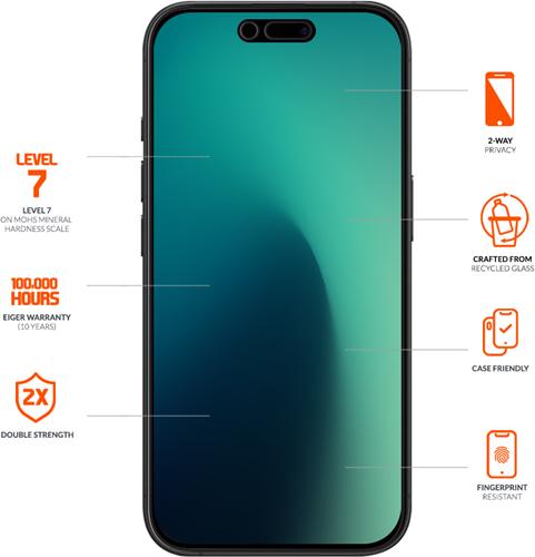 Immagine prodotto Eiger Mountain Glass Black (Apple iPhone 16 Pro, Apple iPhone 17, Apple iPhone 17 Pro)