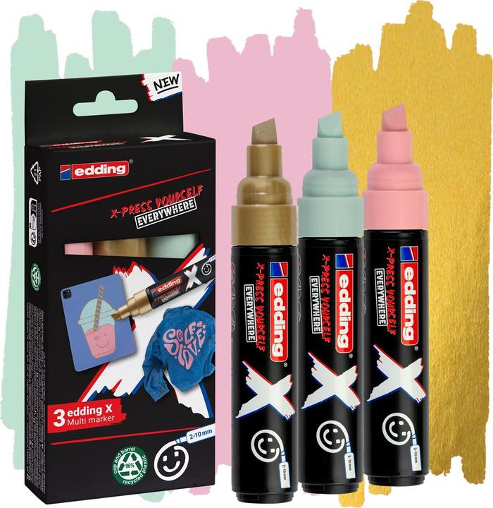 Produktbild Edding 6900 X Multimarker 3er-Set (Pastel Colors, 10 mm, 3 x)