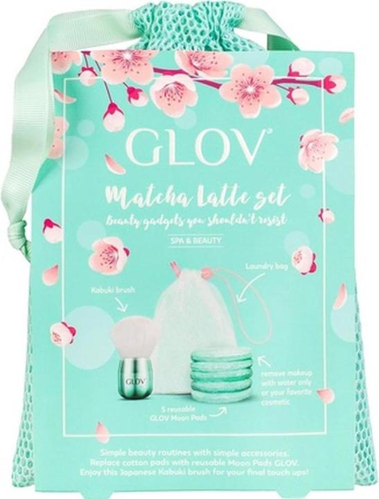 Actual product image Glov SET Matcha Latte Moon Pads waciki do demakijażu + Kabuki Makeup Brush pędzel do makijażu + (Make up set)